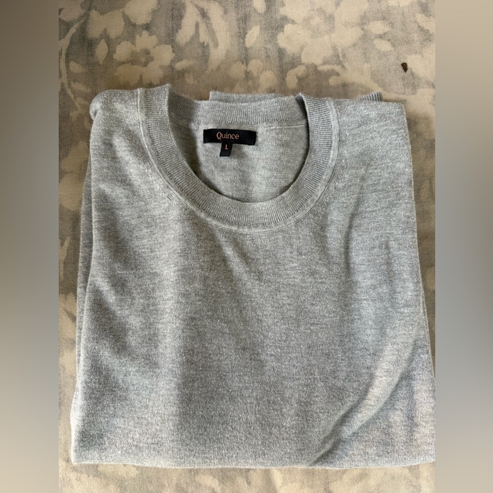 Quince Light Gray Crew Neck Sweater